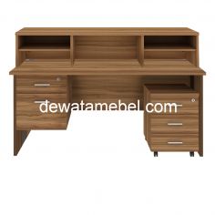 Office Table Size 160 - MD 1675 + MD H02 + MD M03 + MD RC 160 / Teakwood